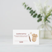 Boho Slugger Baseball Windel-Raffle Baby Shower  Begleitkarte (Stehend Vorderseite)