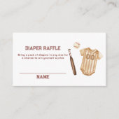 Boho Slugger Baseball Windel-Raffle Baby Shower  Begleitkarte (Vorderseite)