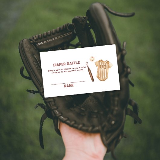 Boho Slugger Baseball Windel-Raffle Baby Shower  Begleitkarte