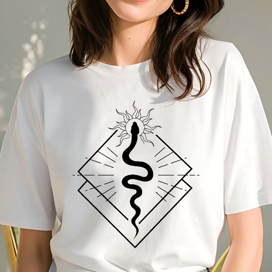 Boho Snake Geometric Symbol Minimalistisch Tri-Blend Shirt