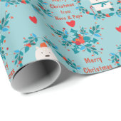 Boho Snow Bären Kranz und Herz Weihnachten Geschenkpapier (Rolleneckpunkt)