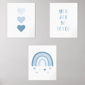 Boho So liebte Zitat Rainbow Kids Room Bilderwand Sets (Vorderseite)