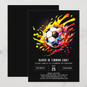 Boho Soccer Children's Printable Geburtstag Einladung (Vorne/Hinten)