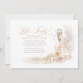 Boho Soft Blume Pampas Grass Engagement Party Einladung (Vorderseite)