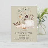 Boho Soft Color Pumpkin Danke Einladung (Stehend Vorderseite)