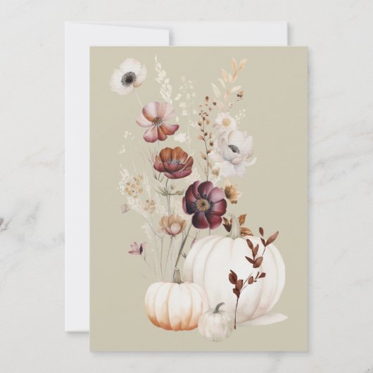 Boho Soft Color Pumpkin Danke Einladung (Rückseite)