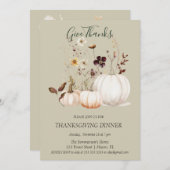 Boho Soft Color Pumpkin Danke Einladung (Vorne/Hinten)