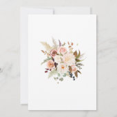 Boho Soft farbige Rose und weiße Blume Hochzeit Einladung (Rückseite)