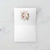 Boho Soft farbige Rose/weiße Blume Hochzeit Dankeskarte (Innenseite)