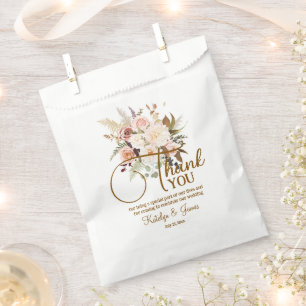 Boho Soft farbige Rose Weiße Blume Hochzeit Geschenktütchen