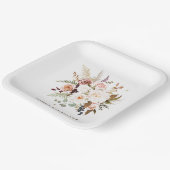 Boho Soft farbige Rose/weiße Blume Hochzeit Pappteller (Gewinkelt)