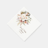 Boho Soft farbige Rose/weiße Blume Hochzeit Serviette (Ecke)