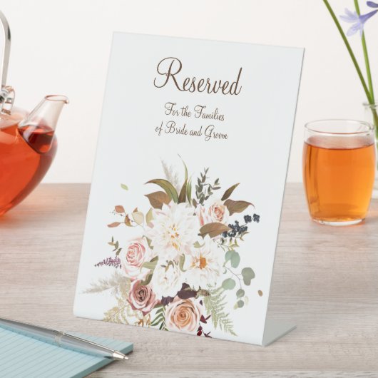 Boho Soft farbige Rose/weiße Blume Sockelschild (In Situ)