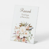 Boho Soft farbige Rose/weiße Blume Sockelschild (Vorderseite)