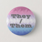 Boho Soft, individualisierbare Pronoun Bigender Pr Button (Vorderseite)