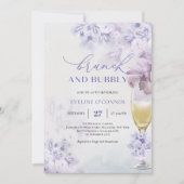 Boho Soft, lila Champagner-Brunch Einladung (Vorderseite)