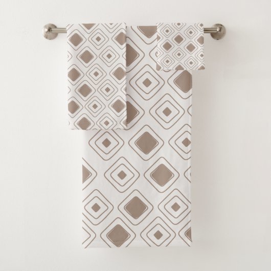 Boho Soft Neutral Tribal Geometric Aztec Muster Badhandtuch Set (Insitu)