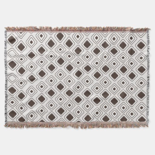 Boho Soft Neutral Tribal Geometric Aztec Muster Decke (Vorderseite)