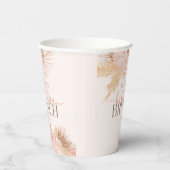 Boho Soft Pink Blume Birthday Brunch Party Pappbecher (Rechts)