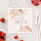 Boho Soft Pink Blume Birthday Brunch Party Serviette (Beispiel)