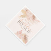 Boho Soft Pink Blume Birthday Brunch Party Serviette (Ecke)