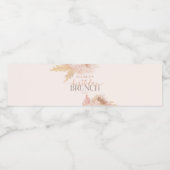 Boho Soft Pink Blume Birthday Brunch Party Wasserflaschenetikett (Einzelnes Label)