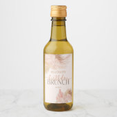 Boho Soft Pink Blume Birthday Brunch Party Weinetikett (Vorderseite)