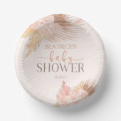 Boho Soft Pink Floral Blume Babydusche Pappteller (Vorderseite)