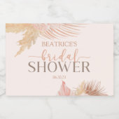 Boho Soft Pink Floral Blume Brautparty Mini Schaumweinetikett (Einzelnes Label)