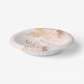 Boho Soft Pink Floral Blume Brautparty Pappteller (Gewinkelt)