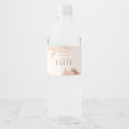Boho Soft Pink Floral Blume Geburtstagsparty Wasserflaschenetikett