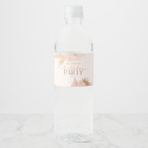Boho Soft Pink Floral Blume Geburtstagsparty Wasserflaschenetikett