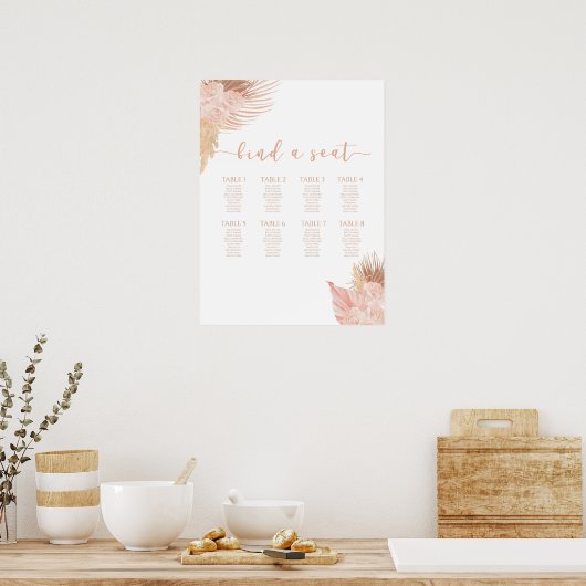 Boho Soft Pink Seekarte Poster (Küche)