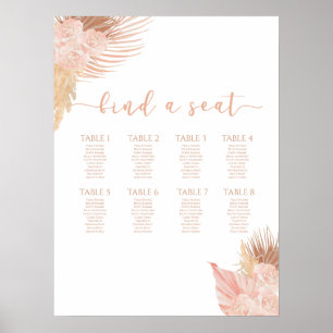 Boho Soft Pink Seekarte Poster
