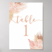 Boho Soft Pink-Tischnummer Poster (Vorne)