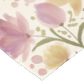 Boho Soft Pink Wasserfarbe Wildblume Tischdecke (Schrägansicht)
