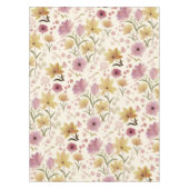 Boho Soft Pink Wasserfarbe Wildblume Tischdecke (Vorderseite)
