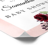 Boho Softpink Blütenbaby Dusche Begrüßungszeichen Poster (Ecke)