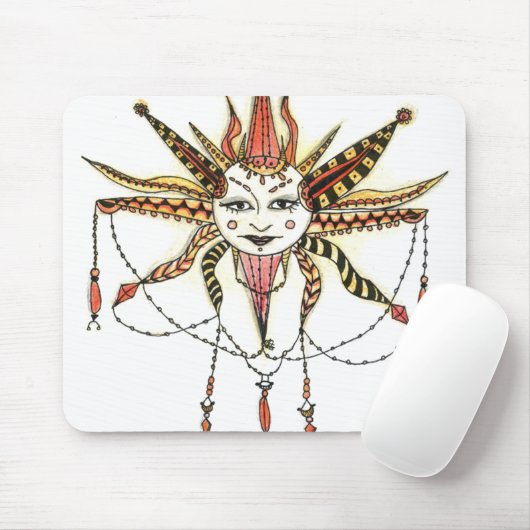 Boho Soleil Hand Drawn Mousepad (Mit Mouse)