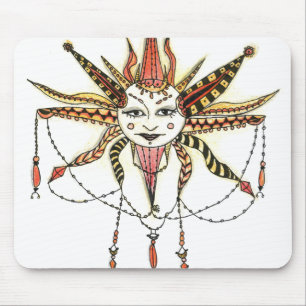 Boho Soleil Hand Drawn Mousepad