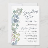 Boho Something Blue Floral Shower Invitation Einladung (Vorderseite)