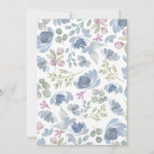 Boho Something Blue Floral Shower Invitation Einladung (Rückseite)