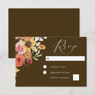 Boho-Sommer-Blumen-Moderne Hochzeit RSVP Karte