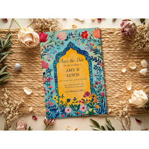 Boho-Sommer-Blumen-Save-the-Date-Einladung Save The Date