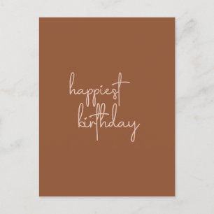 Boho-Sommer-Braun-Terrakotta-Trendy-Happy-Birthday Postkarte