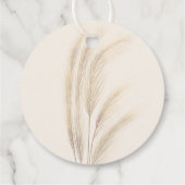 Boho Sommer Pampas Gras Aquarell Danke, Baby Geschenkanhänger (Rückseite)