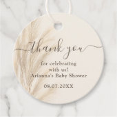 Boho Sommer Pampas Gras Aquarell Danke, Baby Geschenkanhänger (Vorderseite)