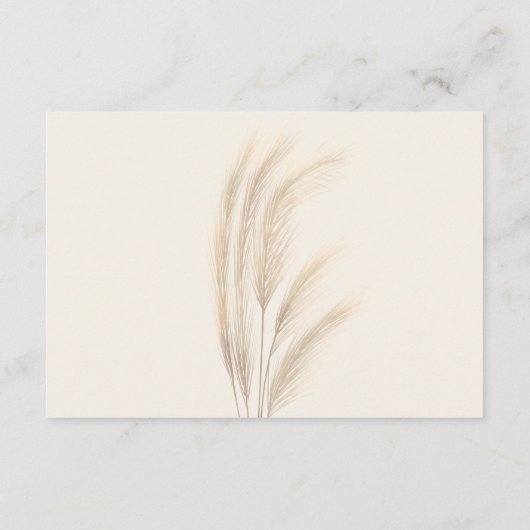 Boho Sommer Pampas Gras Aquarellbücher für Baby Begleitkarte (Rückseite)