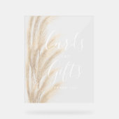 Boho Sommer Pampas Gras Hochzeit Karte Geschenke Acrylschild (Vorderseite)
