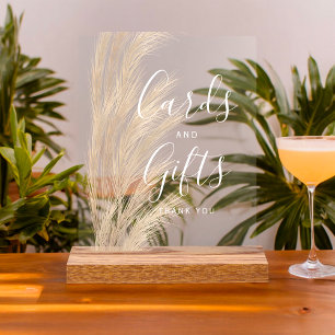 Boho Sommer Pampas Gras Hochzeit Karte Geschenke Acrylschild